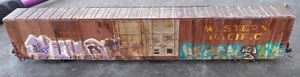 HO Scale Weathered Walthers Western Pacific 86' Boxcar. Has Graffiti - Picture 1 of 6