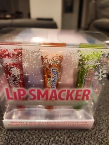 Lip smacker Christmas Squeezy Set of 7 lipsmacker peach birthday rasp cotton can - Picture 1 of 2