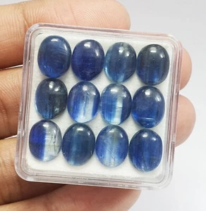 52.80Ct Natural Oval Cabochon Blue Kyanite Calibrated Lot AAA Quality Gem 10x8MM - Picture 1 of 14