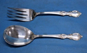 WM Rogers Mfg Co Extra Plate Original Rogers Spoon and Fork Serving Set - Picture 1 of 6