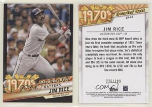 2020 Topps Decades Best Series 2 Batters Black /299 Jim Rice #DB-42 HOF