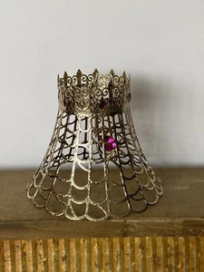 Bath & Body Works Halloween Gold Spider Web Single Wick Candle Holder Pedestal - Picture 1 of 3
