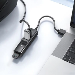 USB C Splitter 4 Port USB3.0 Adapter USB Adapter for Camera Phone PC Keyboards - Zdjęcie 1 z 12