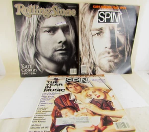 LOT OF3 1990's- KURT COBAIN COVER -Magazines SPIN, Rolling Stone. - Picture 1 of 7