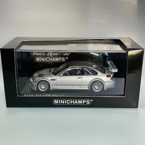 MINICHAMPS 1/43 BMW M3 GTR Street 2001 Silver w/ Carbon roof Diecast 400012102 - Picture 1 of 12