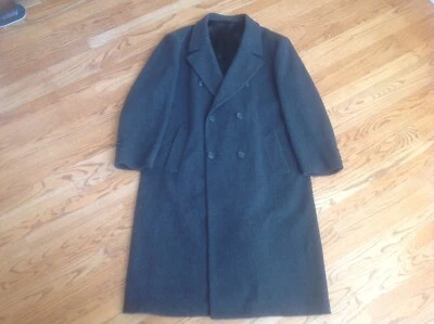 Vtg London Fog Made in USA Overcoat 100% Pure Wool, Dark Gray/Black Coat 44R EUC - Image 1 of 4