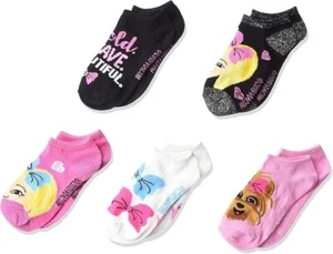 JoJo Siwa Girls' 5 Pack No Show Socks Size 6-8.5 - Picture 1 of 1