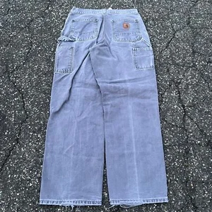 Vintage y2k crazy faded blue purple ptb Carhartt work wear carpenter pants - Picture 1 of 8