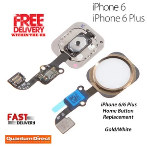 iPhone 6/6 Plus Complete Home Button Replacement w/Gasket FOR - GOLD - Picture 1 of 4