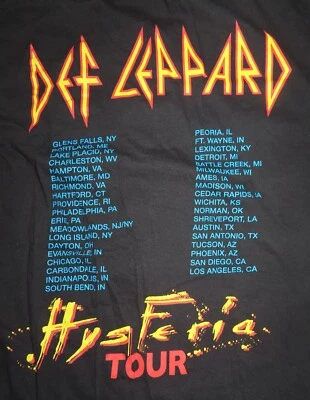 2017 DEF LEPPARD "Hysteria" Concert Tour (MED) T-Shirt JOE ELLIOTT Pyromania - Image 1 of 4