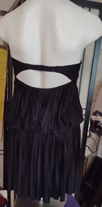 Vanessa Bruno Strapless Black Pleated Mini Dress Size 2 Excellent - Picture 1 of 11