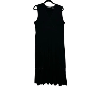 Liz Claiborne ärmelloses schwarzes Damenkleid Größe X-Large Häkeldetails klassisch - Bild 1 von 9