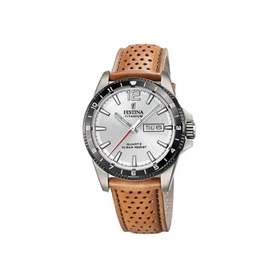 Orologio Uomo Festina F20699/1 Con Cassa In Titanio E Cinturino Pelle Marrone - Immagine 1 di 2