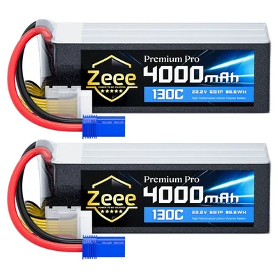2xZeee 6S 4000mAh Lipo Battery 22.2V 130C EC5 Plug Ultra-Low Internal Resistance - Image 1 of 4