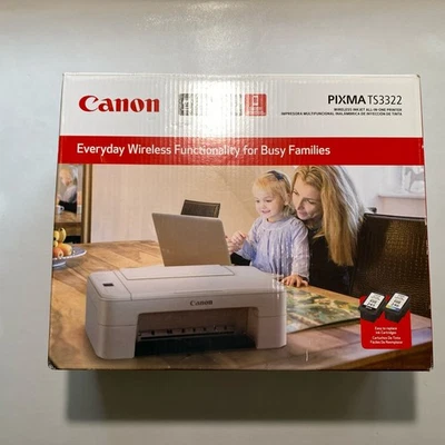New In Box Canon PIXMA TS3322 Wireless Inkjet All-In-One Printer - Image 1 of 4