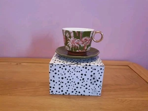 Taza y platillo Eleanor Bowmer - nuevos y en caja. Pink Palms - Imagen 1 de 5