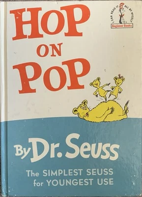 RARE! Orange & Blue 1st Vintage Hardback Edition Hop On Pop Dr. Seuss 1963 GOOD! - Image 1 of 4