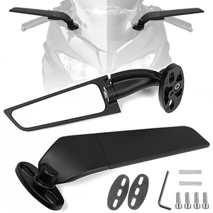 Side Mirrors Fit For Yamaha YZF R1 R3 R6 Rearview Wind Wing Mirror Adjustable - Picture 1 of 14