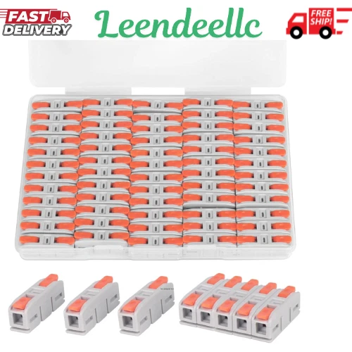 60PCS AVARBUVO Lever Wire Connectors, Mini Quick Connectors Push-in, 1 in 1 Out - Image 1 of 4