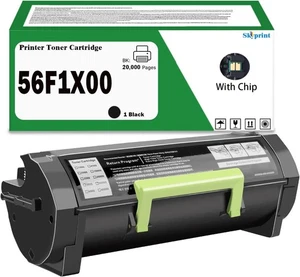 56F1X00 Extra High Yield Black Toner with Chip for Lexmark MS421 MS521 MX622 - Picture 1 of 4