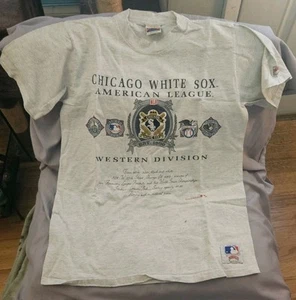 Vintage Chicago White Sox Nutmeg Mill Large Grey Stitched T-shirt - Picture 1 of 4