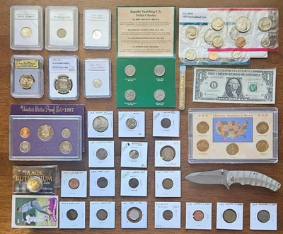 US Coin Lot Silver 1/10 oz • NGC PF69 • Proof Set • Mint Set • Knife • Wheat - Image 1 of 4