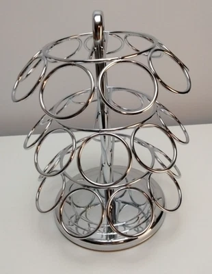 Soporte organizador de café cromado giratorio K Cup Pod Carrusel 27 cápsulas Foto 1 de 4