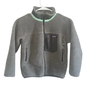 Patagonia Retro X Fleece Deep Pile Giacca Full Zip Grigio Giovani Bambini Unisex S - Foto 1 di 6