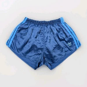 ADIDAS Beckenbauer Glanz Nylon Shorts D7 Sprinter Sport Vintage blau Fußball Gym - Picture 1 of 22