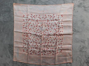 Vintage Anne Klein Scarf Womens Square Silk Red White Dot Print Made Japan 80s - Picture 1 of 6