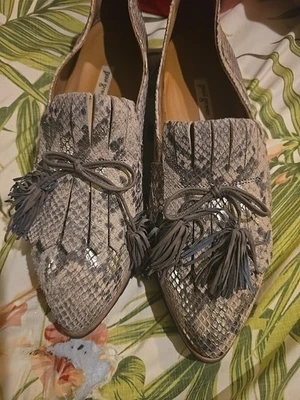 Mocasín/plano Paul Green Diana Kiltie piel de serpiente TALLA UK 6/US 8.5. Foto 1 de 4
