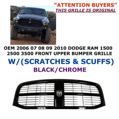 Dodge RAM 1500 2500 3500 2006 07 08 09 2010 parachoques parrilla negro 55077767af Foto 1 de 4