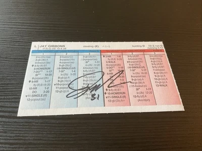 STRAT-O-MATIC Signed Debut 2001 Jay Gibbons 2005 Baltimore Foto 1 de 2