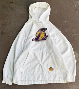 Vintage White Nike Los Angeles Lakers Center Swoosh Hoodie, Size XXL! - Picture 1 of 5