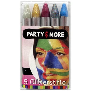 GLITTER SCHMINK STIFTE KINDER Karneval Party Make Up Clown Kostüm Schminke Farbe - Bild 1 von 1