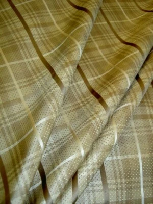 5,125 yardas Waverly Deluxe seda cuadros color topo 650701 Foto 1 de 4