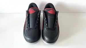 Nike YOUTH Niños Air Jordan 2 Retro Bajo Negro Rojo Fuego Zapatos talla UK 6 FJ6869-006 - Imagen 1 de 21