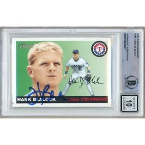 2004 Topps Heritage #115 Hank Blalock Signed Card Beckett AUTO 10 Texas Rangers - Picture 1 of 7