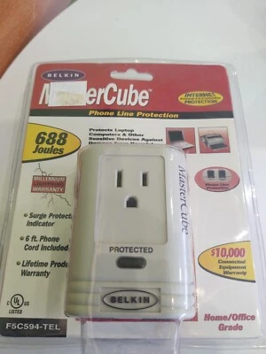 Belkin MasterCube Surge & Phone Protector F5C594-TEL 688 Joules Portable Compact - Image 1 of 4