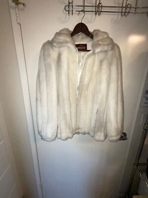 Chaqueta Abrigo Vintage Jordache Para Mujer Blanco Imitación Piel Talla 9/10 HECHA EN EE. UU. Foto 1 de 4