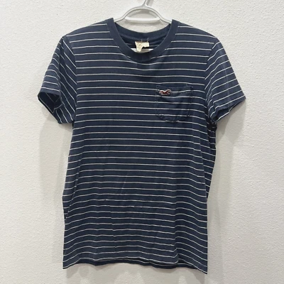 CAMISETA HOLLISTER NIÑOS RAYAS AZUL MARINO ACOGEDOR NÚCLEO NÁUTICO PLAYA SURFISTA SUAVE TALLA M Foto 1 de 4