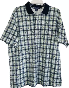 Savile Row Men's Short Sleeve Multicolor Geometrical Print Golf Shirt Size XL - Picture 1 of 6