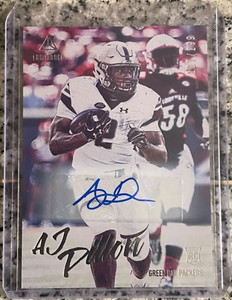 AJ DILLON 2020 PANINI LUMINANCE AUTOGRAPH AUTO PACKERS ROOKIE #/299 RC