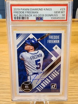 2019 Diamond Kings - Freddie Freeman - PSA 10 - On card auto - 03/15 - Image 1 of 2