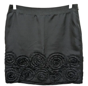 Banana Republic Seidenrock 2 100% Seide schwarz rund Boho minimalistisch - Bild 1 von 10