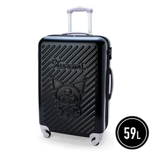 Sanrio Kuromi Suitcase 59L Dial Lock Black Purple Embossing Travel Japan New - Picture 1 of 9