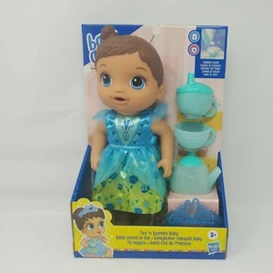 Juego de té Baby Alive Tea n Sparkles Princesa cabello castaño bebidas oris que cambia de color - Imagen 1 de 9