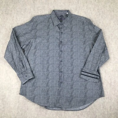 Robert Graham Button Front Shirt Mens 2XL Gray Abstract FC Long Sleeve Cotton - Image 1 of 4