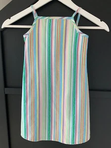 French Connection girls striped rainbow sequin sun dress age 4 - Picture 1 of 4