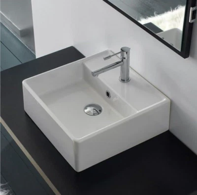 Scarabeo Teorema 8031/R 46R Lavabo Lacado o Montado en la Pared 18"x18" Blanco Foto 1 de 4